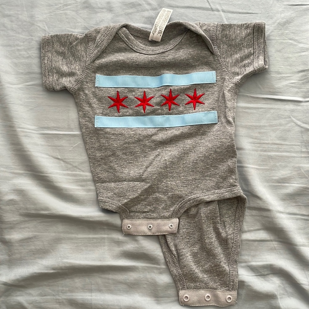 Chicago Flag Baby Bodysuit 6 month